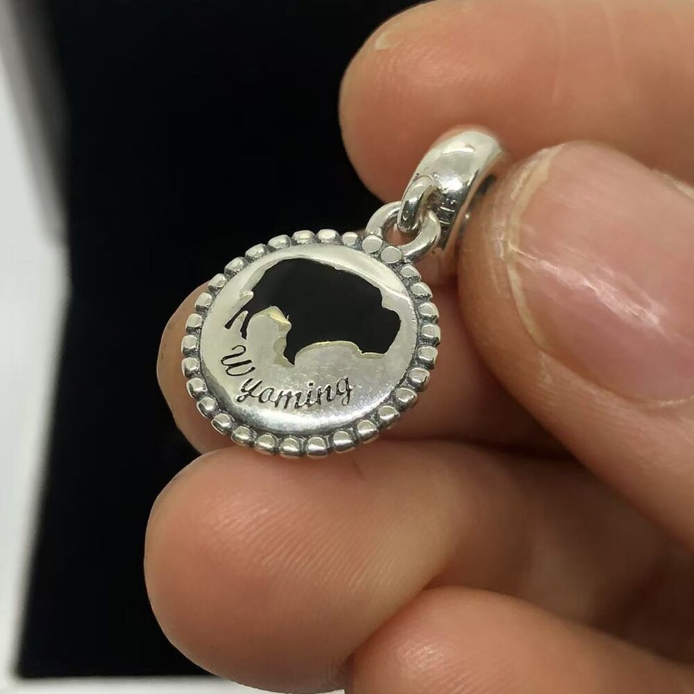 ✨🔥Pandora Wyoming State Exclusive Buffalo Dangle charm S925 Silver with box